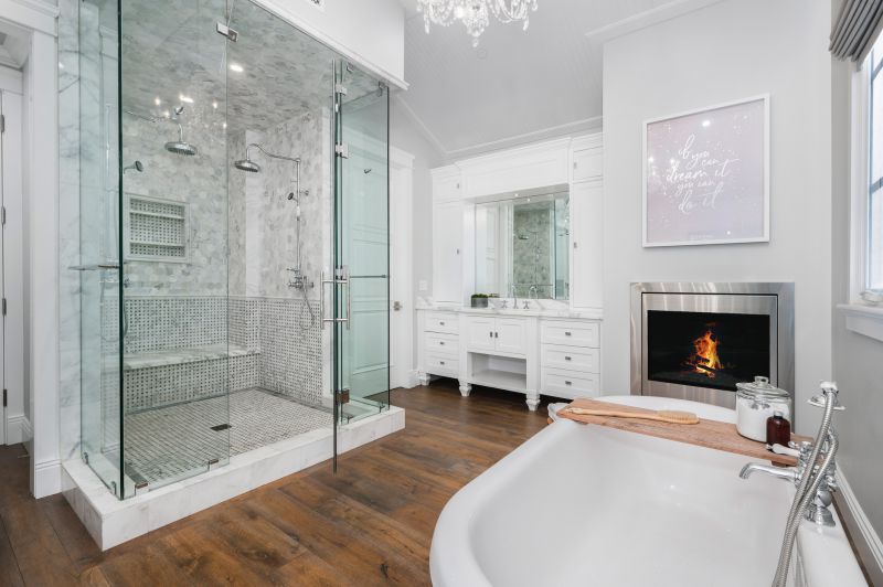 Luxury Walk-In Shower with Glass Doors