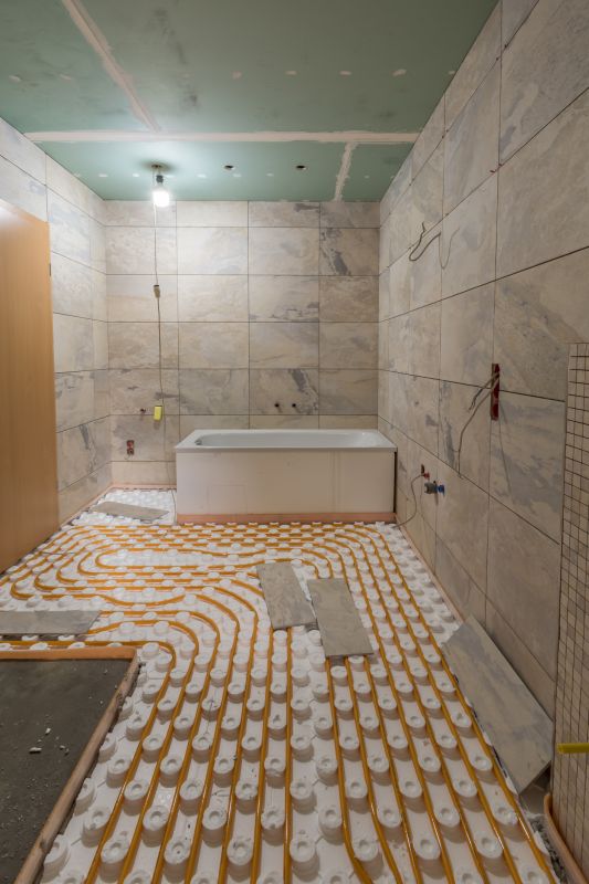 Spa Bathroom Featuring Heated Floors