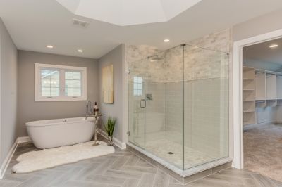 Elegant shower enclosure with glass doors